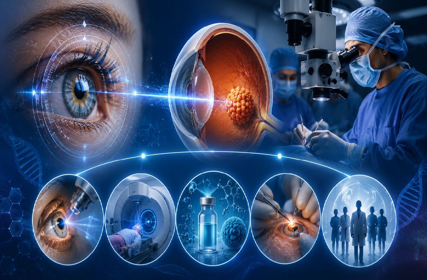 Vision types - near, intermediate and far vision illustration